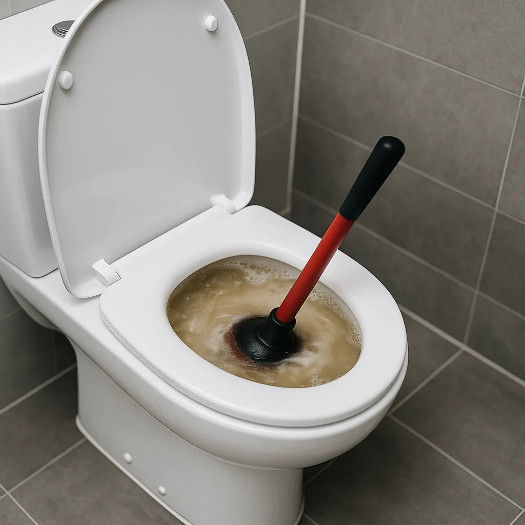 Een witte keramische wc-pot met deksel open in een schone, moderne toiletruimte.