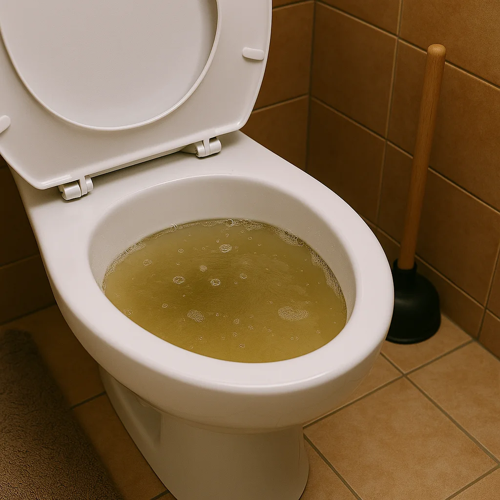 toilet met stilstaand water door verstopping in Utrecht